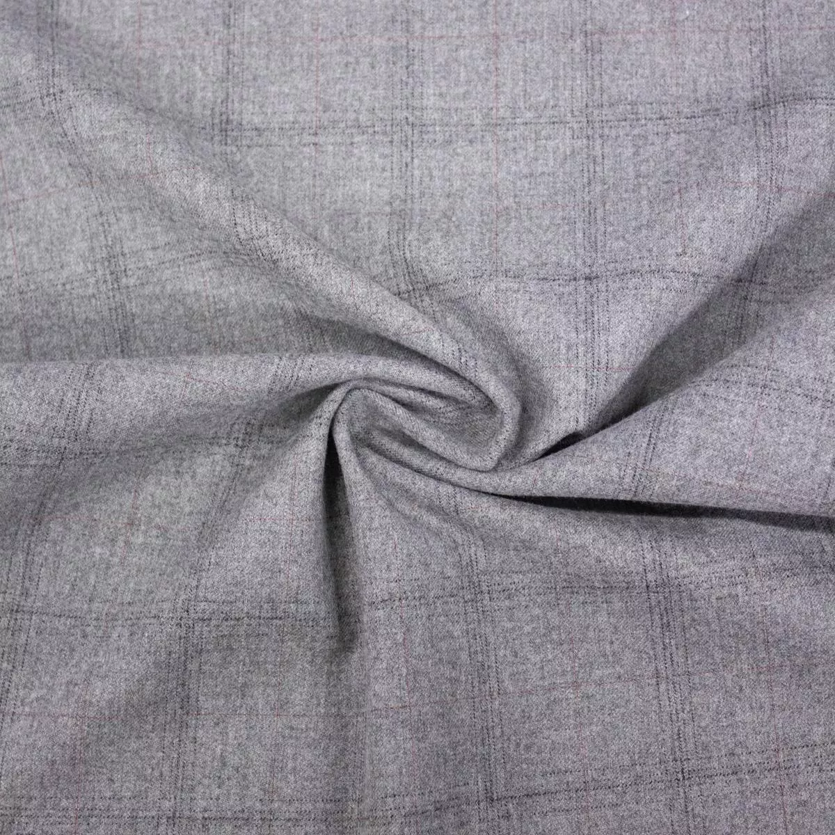 yoan-light-grey-check-polyester-viscose-blend-stretch-fabric Yoan Light Grey Check Polyester Viscose Blend Stretch Fabric